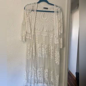 White lace coverup